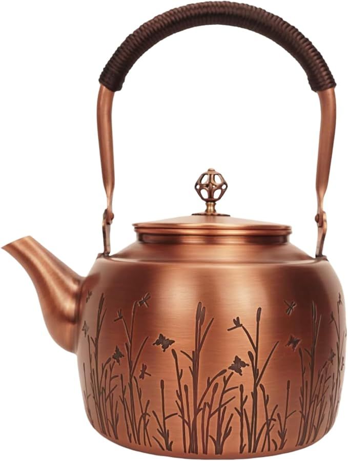 Kkekos Handmade Copper Kettle Copper Teapot for Stovetop 2000ml (Type4) | Amazon (US)