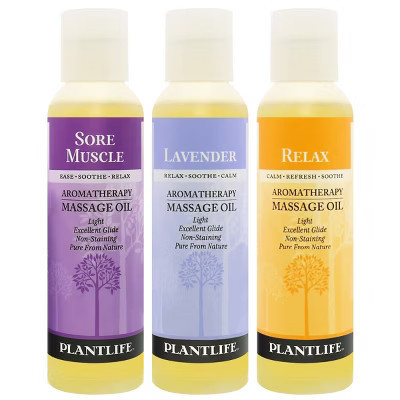 Massage Oil 3-Pack | Soothing Herbal Body Oil Trio for Relaxation, Hydration & Muscle Relief | Natural Spa Care | Plantlife | Target