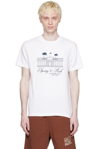 Sporty & Rich - White Villa T-Shirt | SSENSE