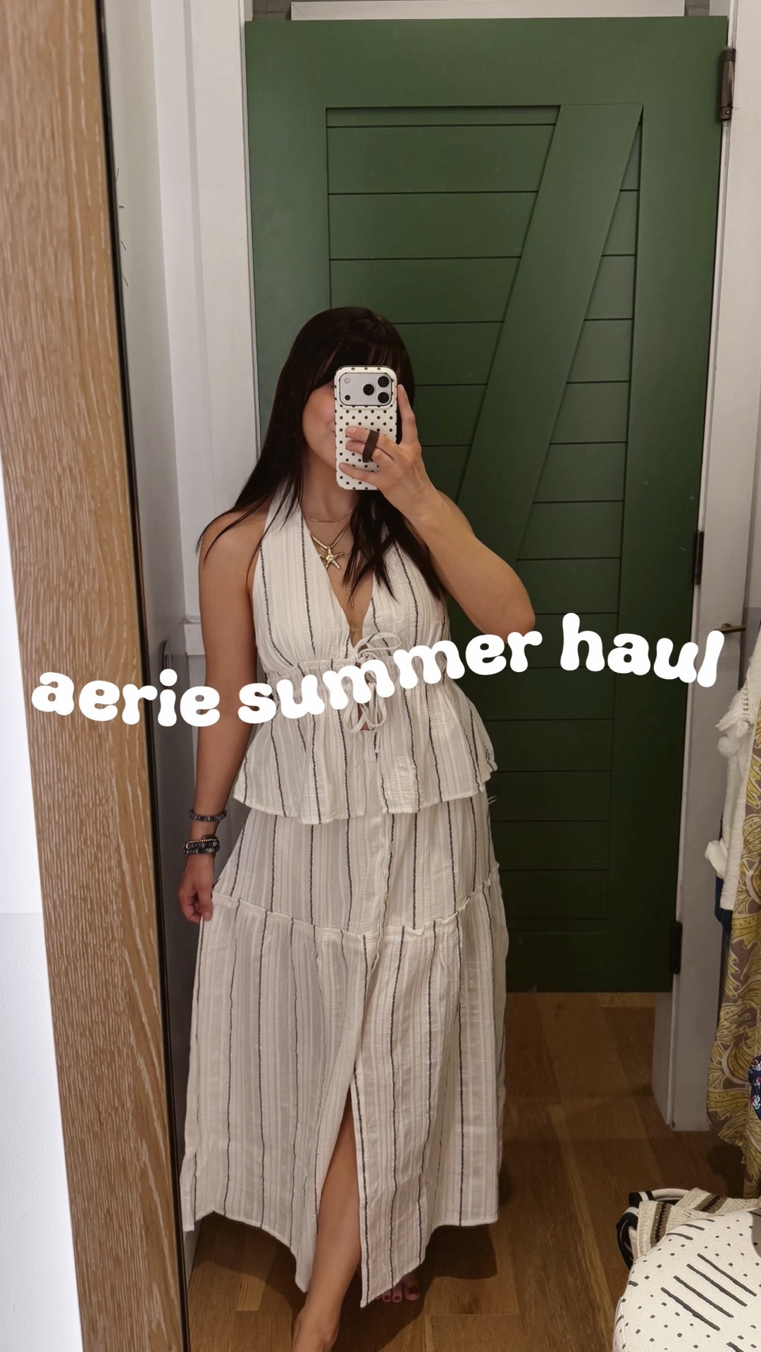 Aerie 25% off sale plus sign into your free aerie account to get an extra 10% off!! 

XS - striped sweater top, striped tee, white fringe top, printed cover up pants, romper onesie 
S - striped sweater shorts, green shorts, satin printed pants, striped white skirt set, striped duster set, pajamas, white shorts 

Summer outfit ideas

#LTKSeasonal #LTKSaleAlert #LTKPetite