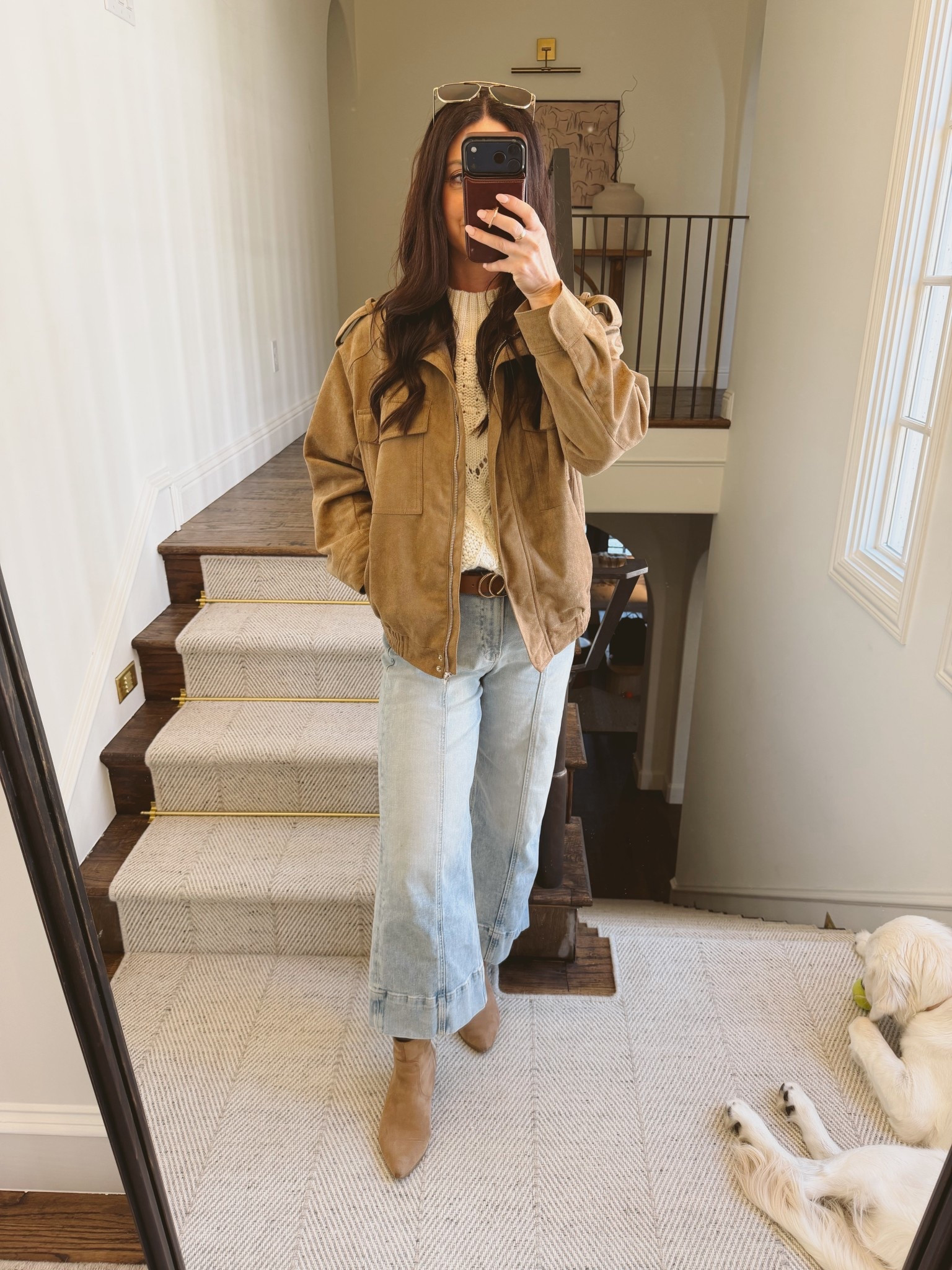 Layered look for spring- sweater tank on repeat with bomber jacket 

#LTKOver40 #LTKootd #LTKmomlife