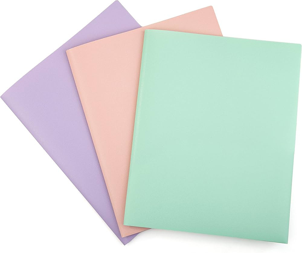 Mintra Poly Pocket Folders 3pk - Heavy Duty (Salmon/Sage Green/Lavender) | Amazon (US)