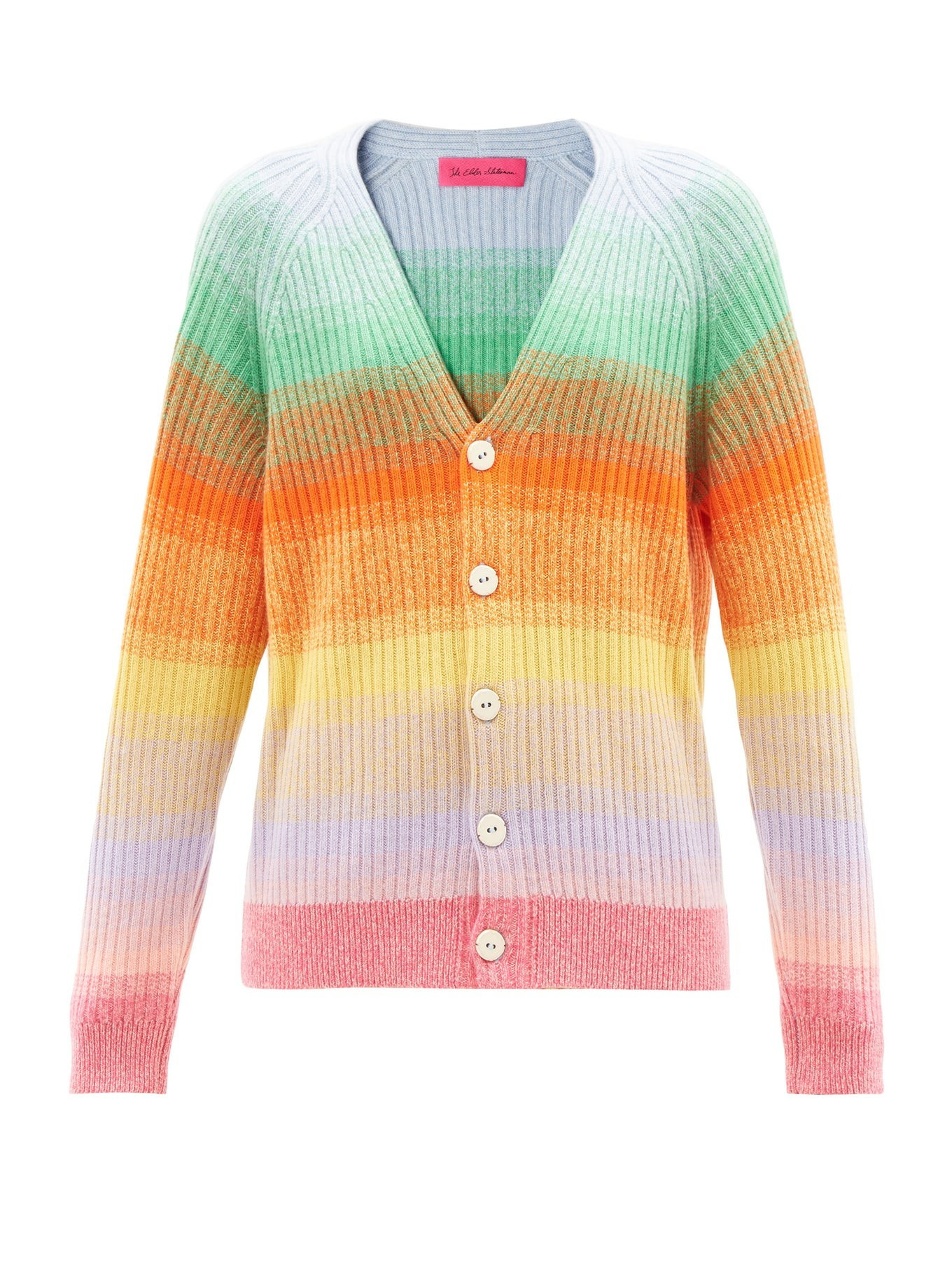 Morph striped ribbed-cashmere cardigan | The Elder Statesman | Matches (US)