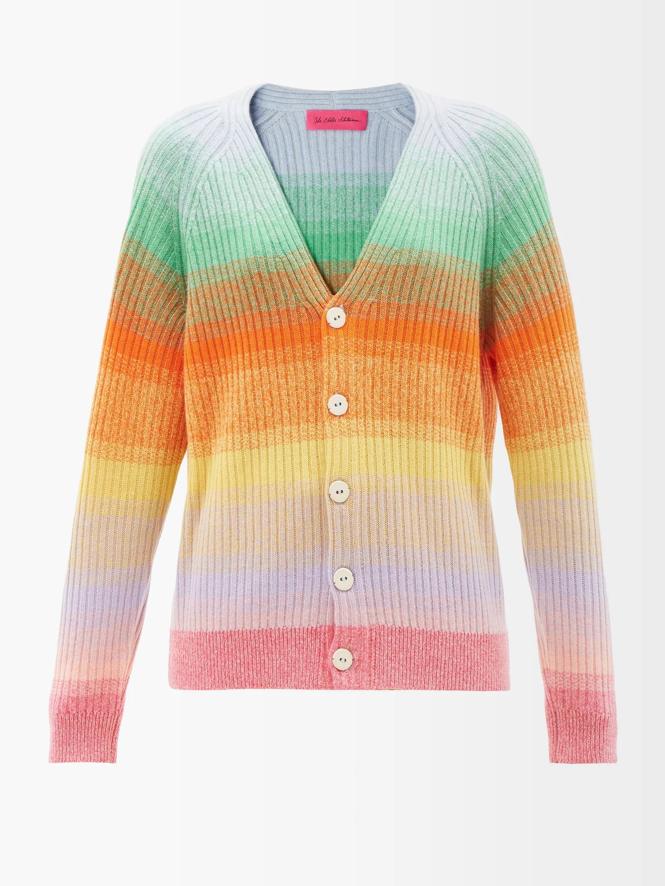 Morph striped ribbed-cashmere cardigan | The Elder Statesman | Matches (US)