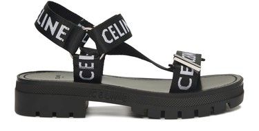 CELINECeline Leo strappy sandal in textile with "Celine" jacquard | 24S (APAC/EU)