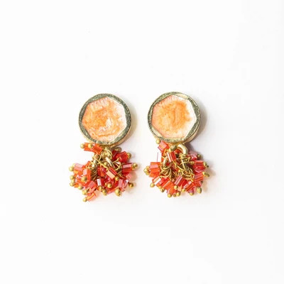 Kimberly Enamel Earring Coral | INK+ALLOY