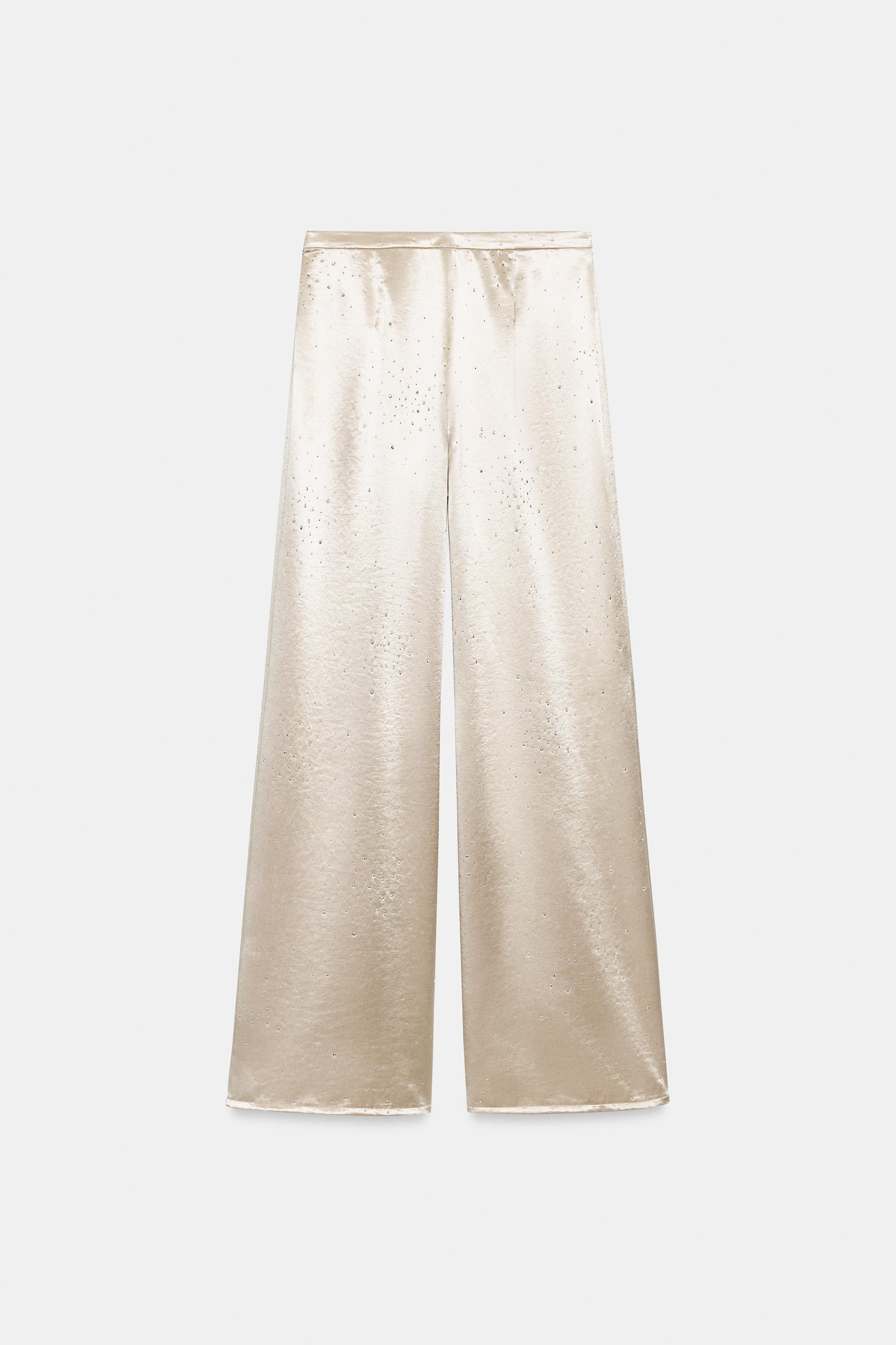 SHINY SATIN TROUSERS | Zara UK
