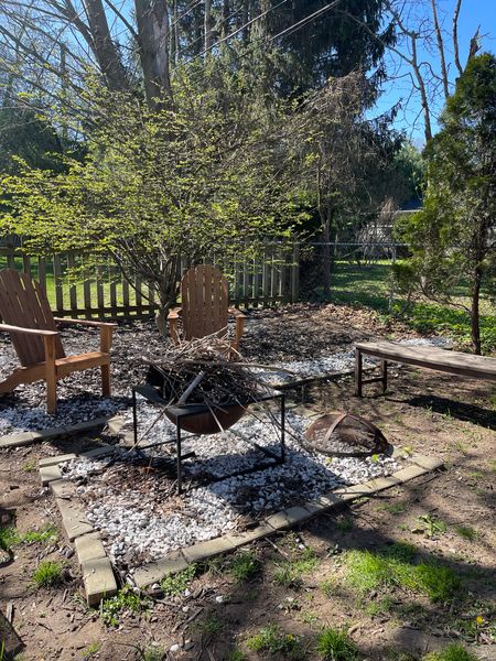 Starting to get the yard cleaned up & getting the fire pit area set up 



#LTKSeasonal #LTKstyletip #LTKhome