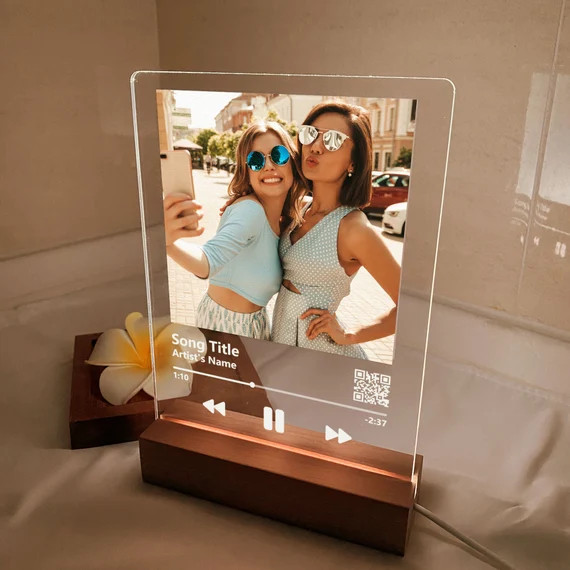 Custom LED music plaque, Music and song album cover plaque, Personalized glass art photo gifts, B... | Etsy (US)