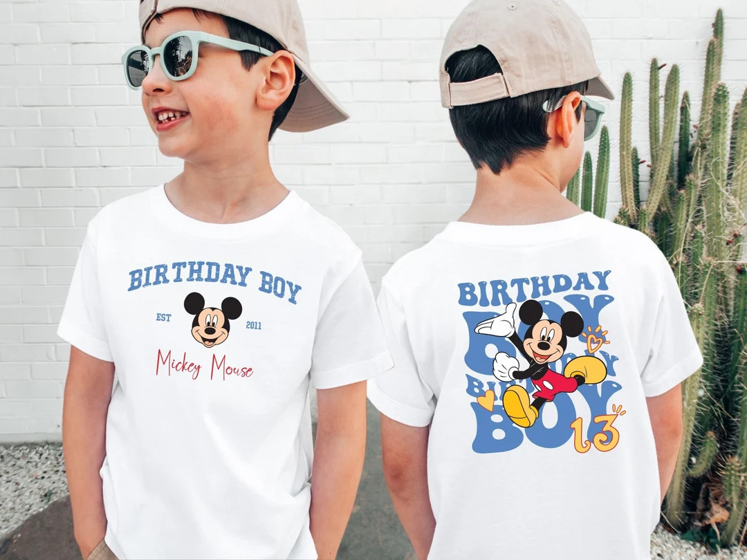 Personalized Name Mickey Mouse Birthday Boy T-Shirt, Custom Birthday Boy Gift, Disney Boy Birthda... | Etsy (US)