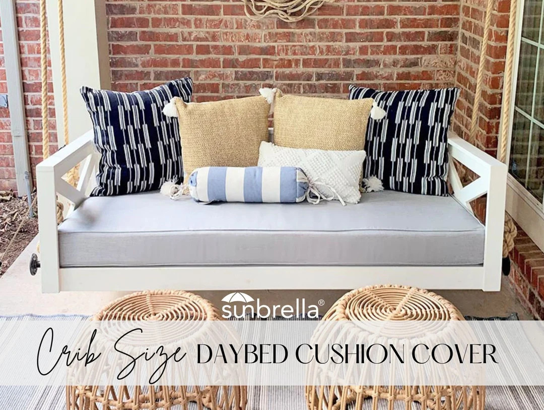 Sunbrella Daybed Custom Cushion Cover - Standard Crib Size - 52 x 28 - Sunbrella Outdoor Fabric -... | Etsy (US)