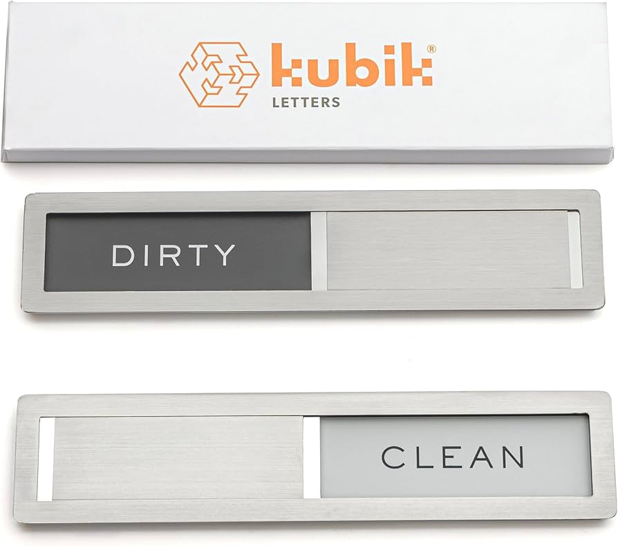 Kubik Letters Clean Dirty Magnet for Dishwasher, Premium Stainless Steel Grade 304, Kitchen Organ... | Amazon (US)