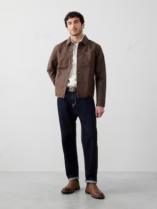 Vegan Leather Trucker Jacket | Banana Republic Factory