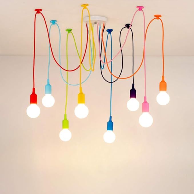 KJLARS Ceiling Spider Lamp Light Modern Chandelier Adjustable DIY Pendant Lighting Color Hanging ... | Amazon (US)
