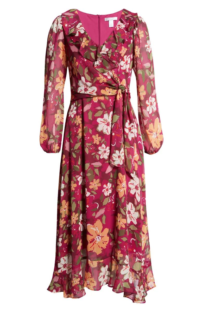 Maggy London Desert Bloom Floral Long Sleeve A-Line Dress | Nordstrom | Nordstrom