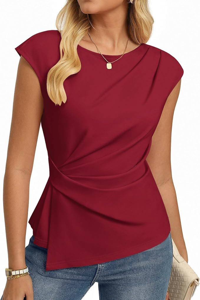 GRACE KARIN Women's 2026 Summer Tops Dressy Peplum Shirt | Short Sleeve Business Casual Outfit, A... | Amazon (US)