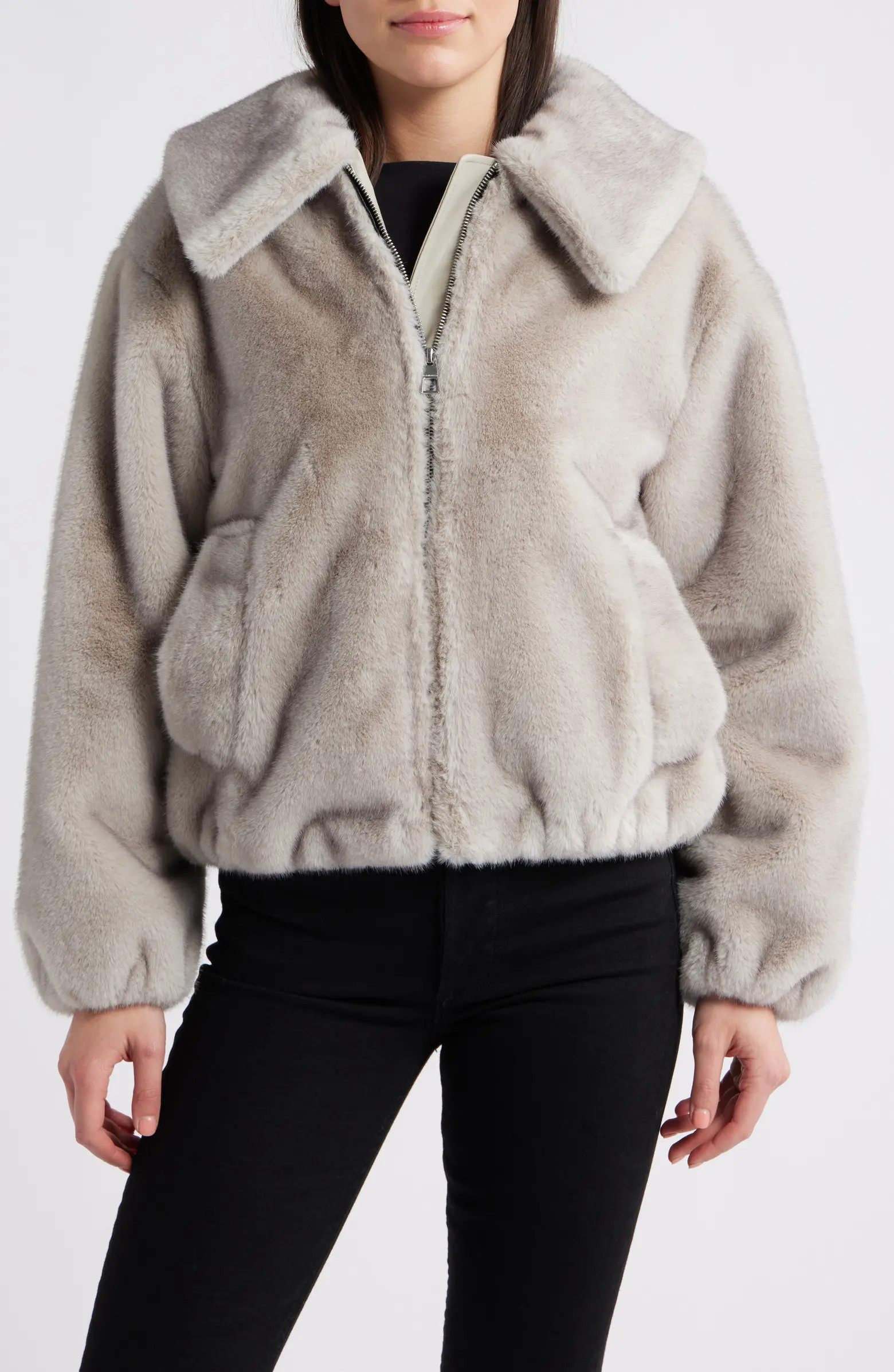 Channel Quilted Faux Fur Jacket | Nordstrom