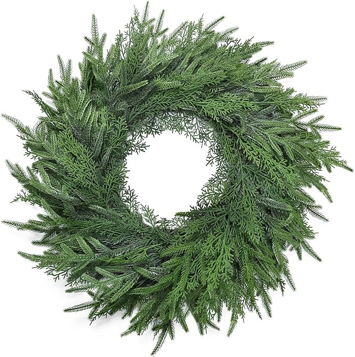 26 Inch Christmas Wreath for Front Door Artificial Pine Wreaths for Table Wall Window Indoor Outd... | Amazon (US)