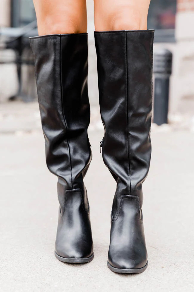 Kinsley Black Tall Boot | Pink Lily