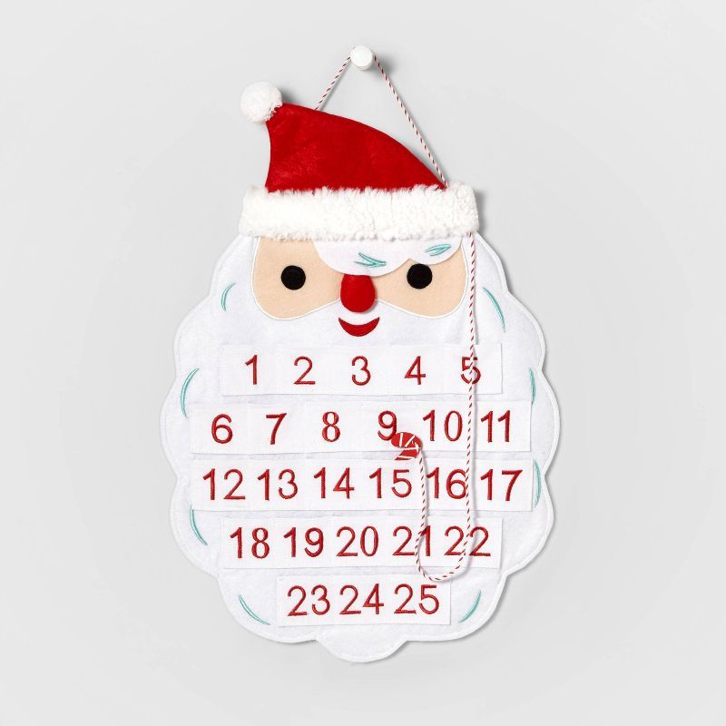 22" Santa Hanging Christmas Advent Calendar Red/White - Wondershop™ | Target
