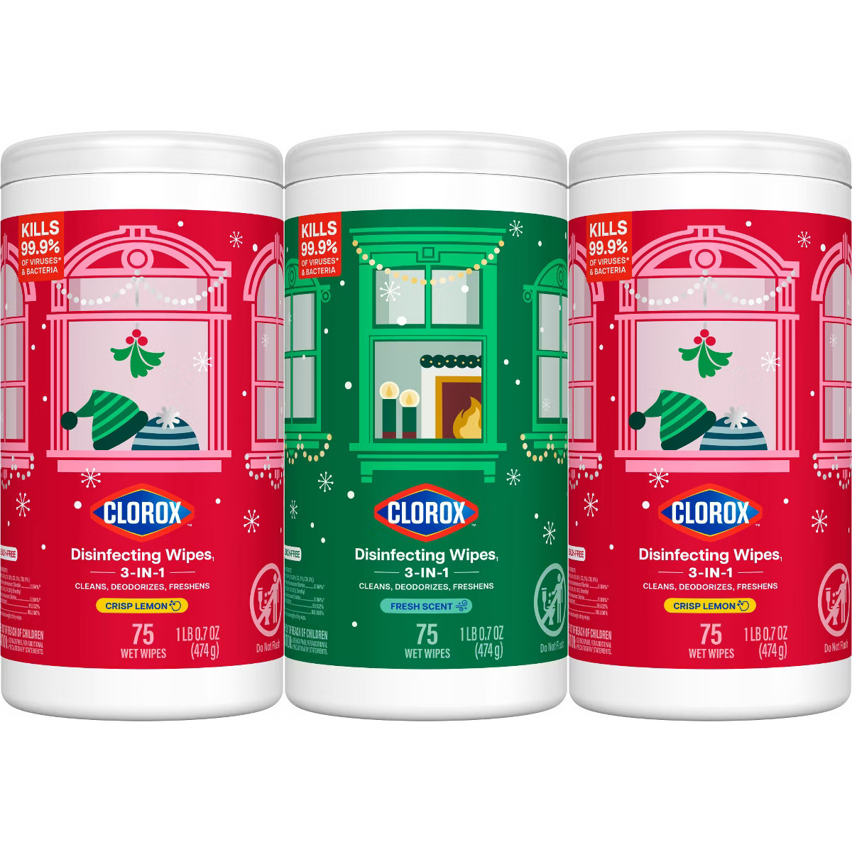 Clorox Fresh Lemon Scented Seasonal Disinfecting Wipes All Purpose Cleaners - 75ct/3 Value Pack | Target