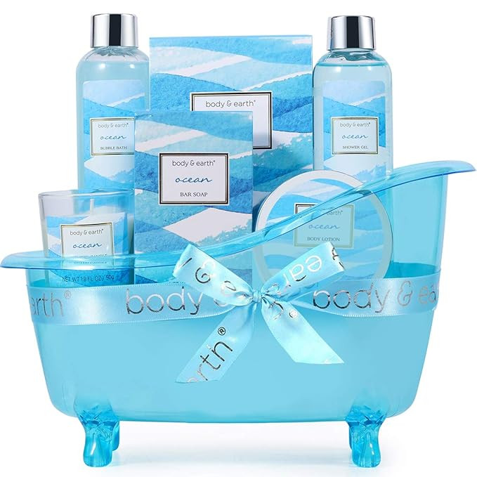 Bath Gift Set for Women, Body & Earth Spa Gift Baskets for Women, 7 Pcs Bath Set Scented with Oce... | Amazon (US)