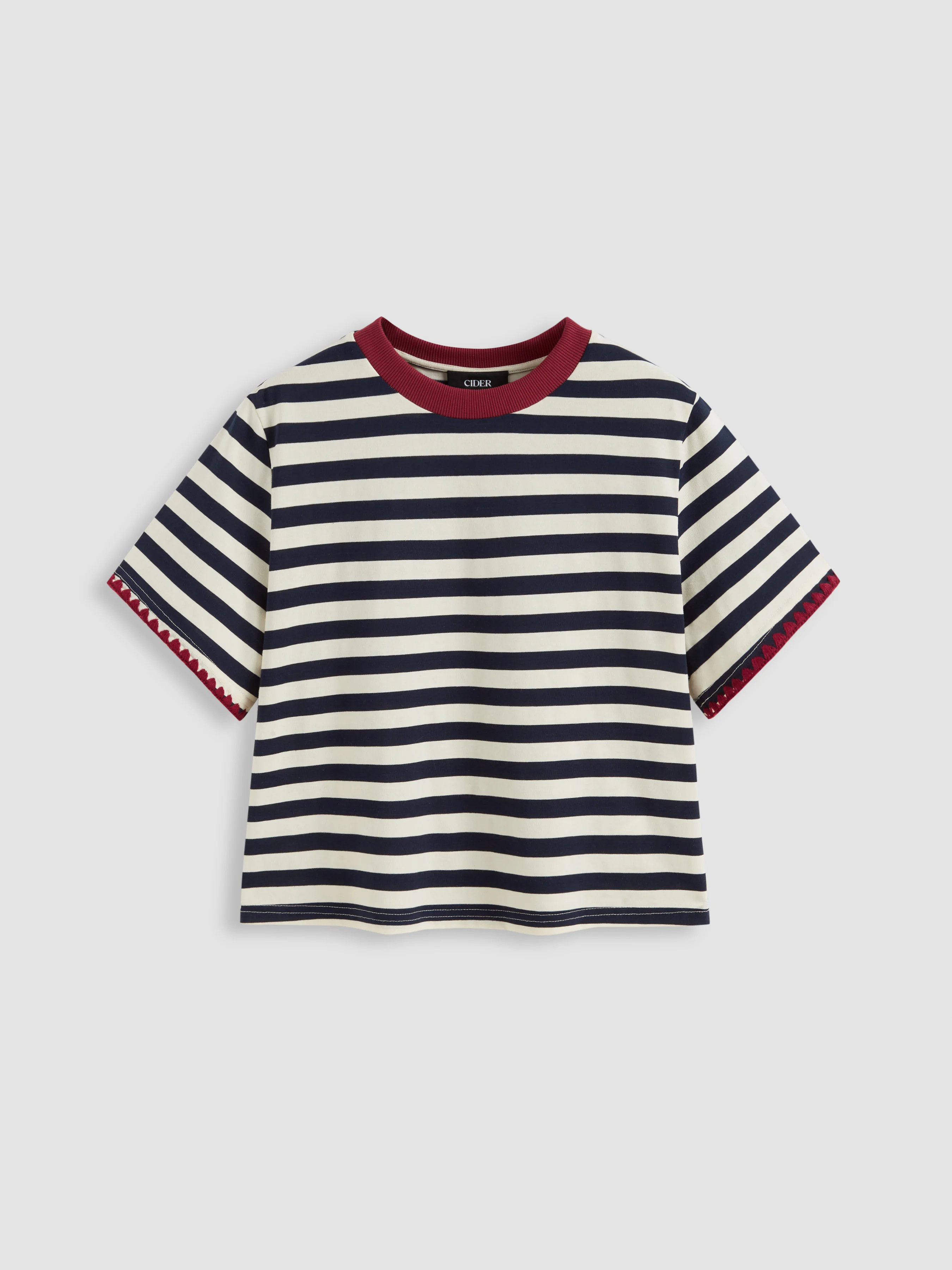 Oversized Cotton-blend Stripe Tee | Cider