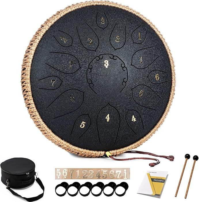 Steel Tongue Drum - 15 Note 12 Inch Tongue Drums - Percussion Instruments - Hand Pan Drum with Mu... | Amazon (US)