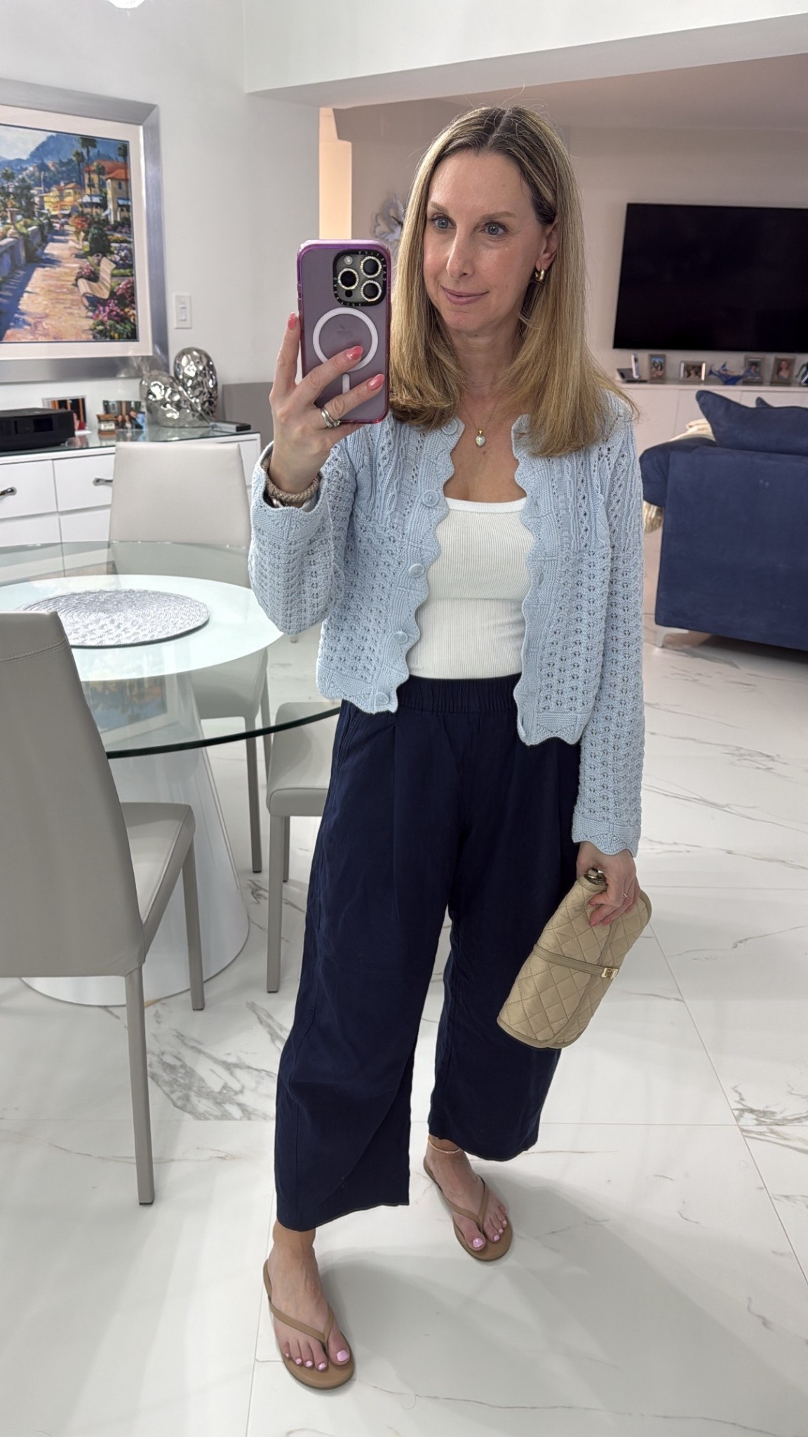 Dinner first night
 (pant color from last summer so no longer available)