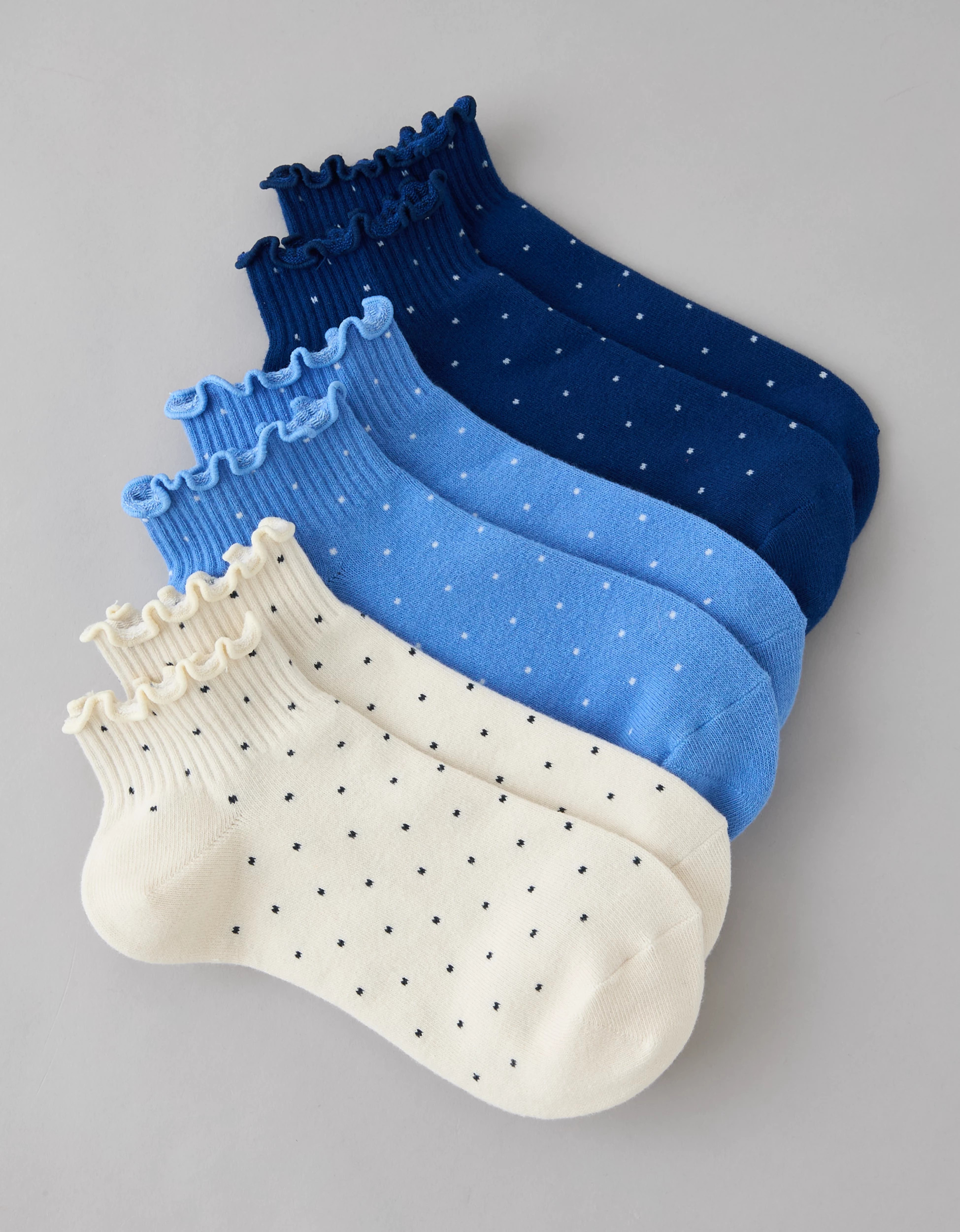 AE Ruffle Shortie Crew Socks 3-Pack | American Eagle Outfitters (US & CA)
