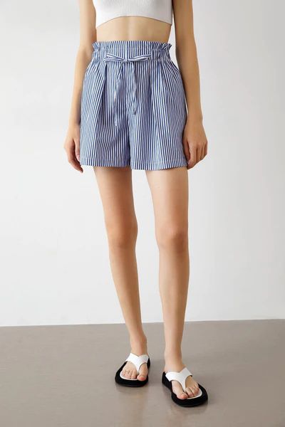 Kazuki Cornflower Blue Drawstring Shorts | J.ING