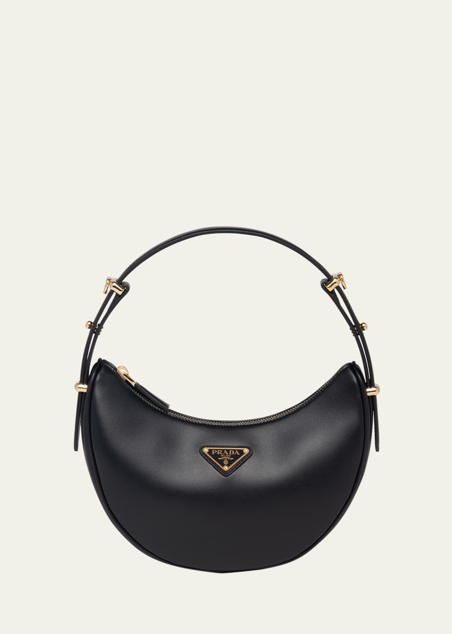Prada Zip Calf Leather Shoulder Bag | Bergdorf Goodman
