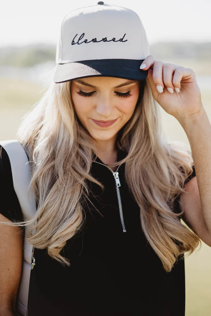 Blessed (Cursive) Two-Toned Hats | Katydid