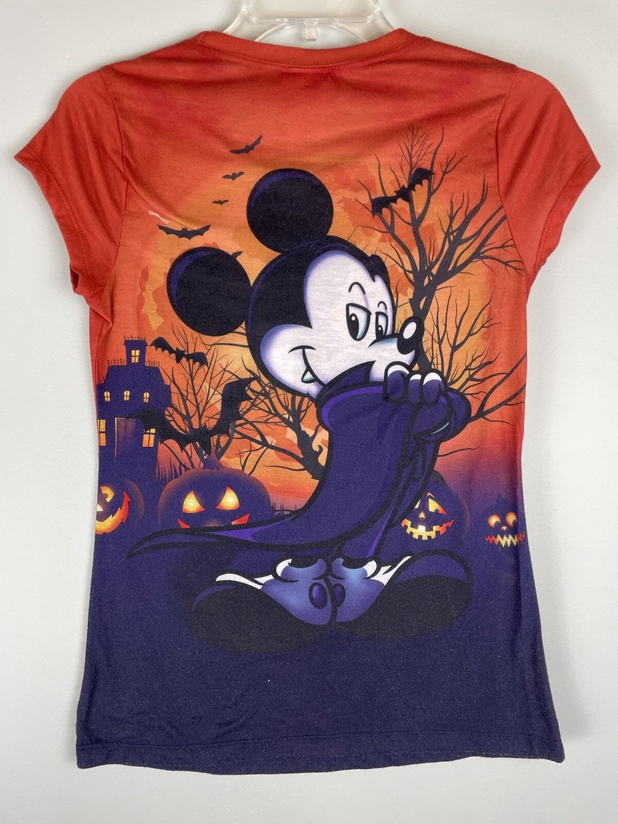 Disney Juniors Mickey Mouse Halloween Dracula All Over Print Short Sleeve Top  | eBay | eBay US