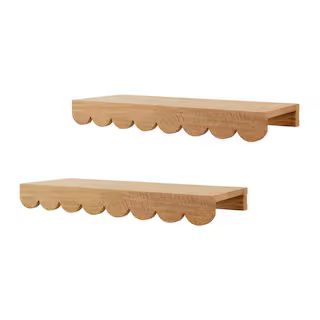 Scalloped Wood Floating Wall Shelves (Set of 2) | The Home Depot