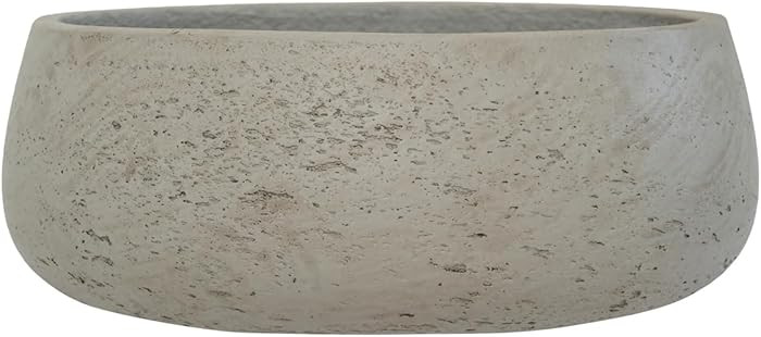 Elegant Fiberstone Grey Washed Planter Pot 5" H x 14" - by Pottery Pots | Amazon (US)