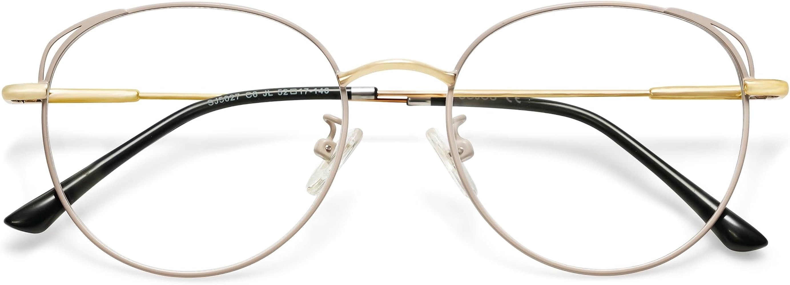 SOJOS Cat Eye Blue Light Blocking Glasses for Woman Hipster Metal Frame Womens Eyeglasses She You... | Amazon (US)