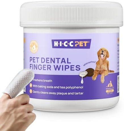 HICC Pet Teeth Cleaning Wipes for Dogs & Cats, Vet-Recommended Remove Bad Breath, Plaque, Tartar ... | Amazon (US)