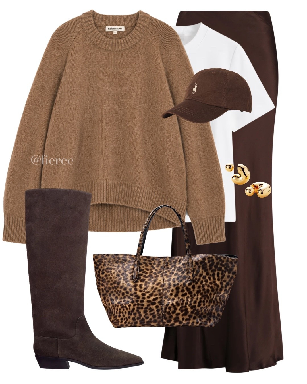 Brown jumper leopard bag chocolate brown satin skirt suede knee high boots

#LTKuk #LTKautumn #LTKeurope