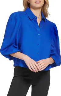 Click for more info about Puff Sleeve Button-Up Shirt