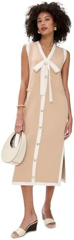 English Factory Women's Knit Midi Dress with Ribbon Tie | Amazon (US)