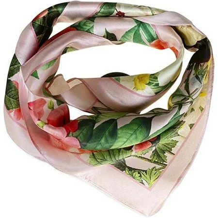 Sonerii Ladies Pure Silk Fashion Shiny Printed Scarves Hair Headscarf for Women (Daisy Pink) | Walmart (US)
