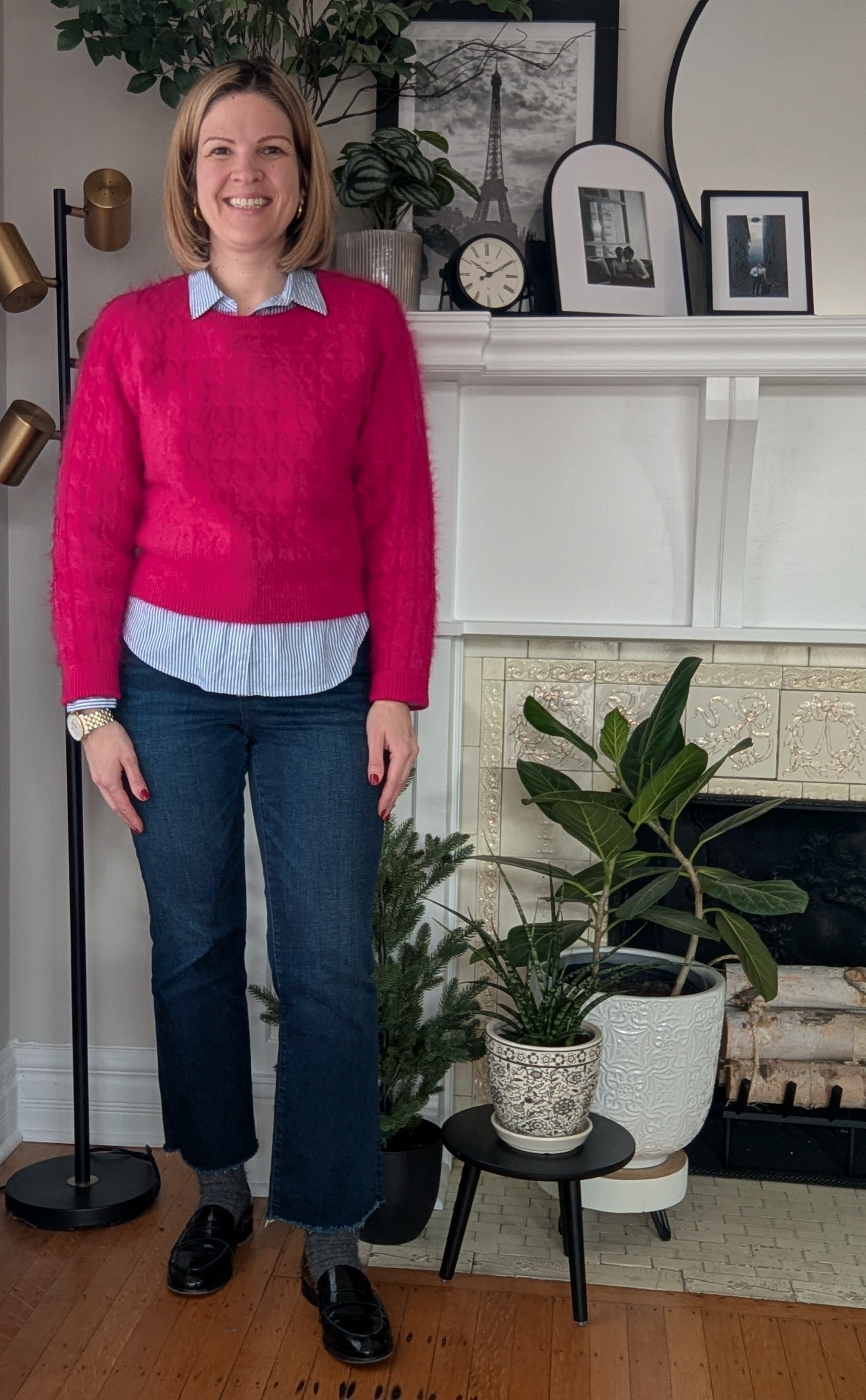 Berry pink cashmere wfh day #ootd 

#LTKMidsize #LTKOver40 #LTKWorkwear