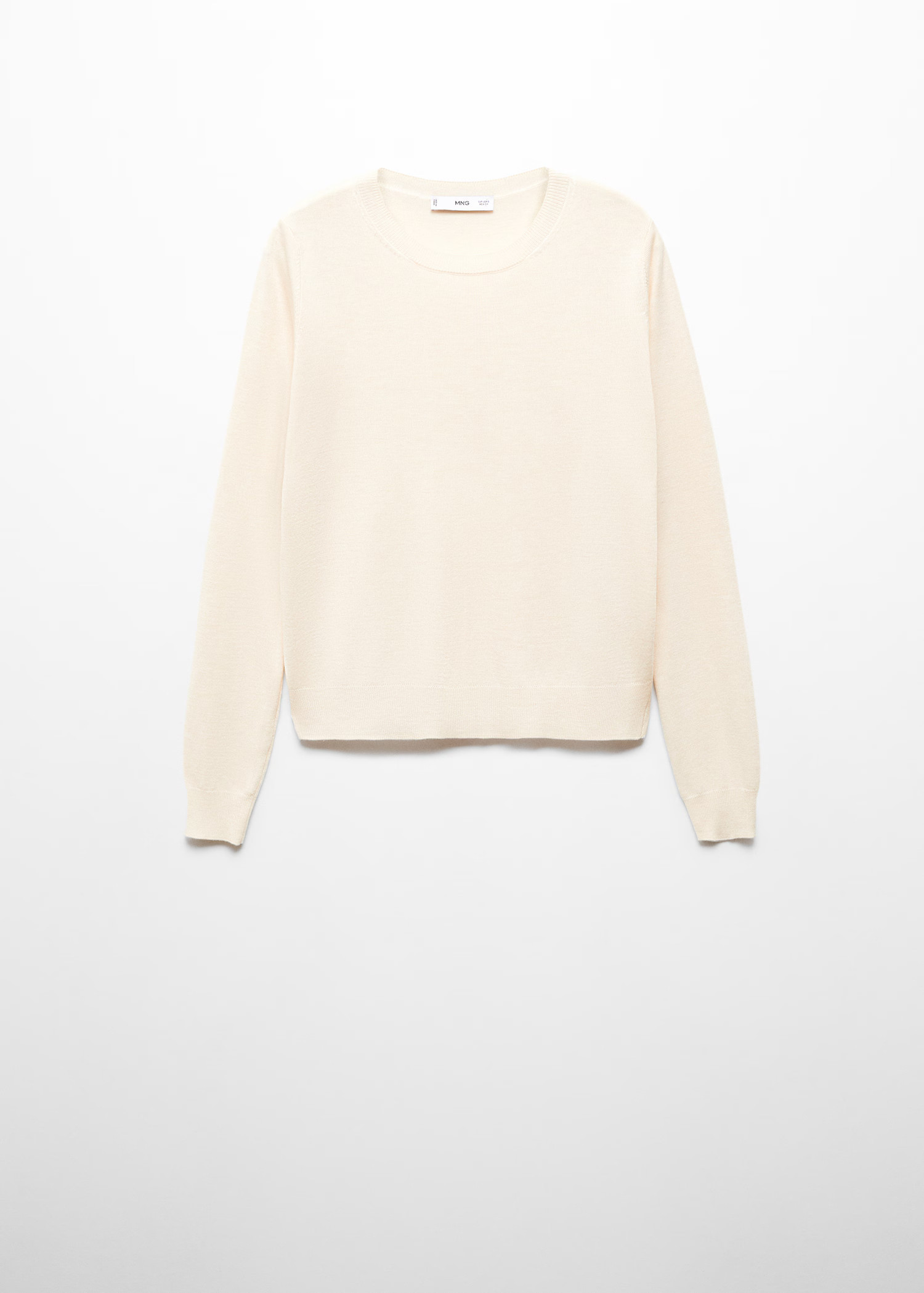 Cotton-linen round-neck knitted sweater | MANGO (US)