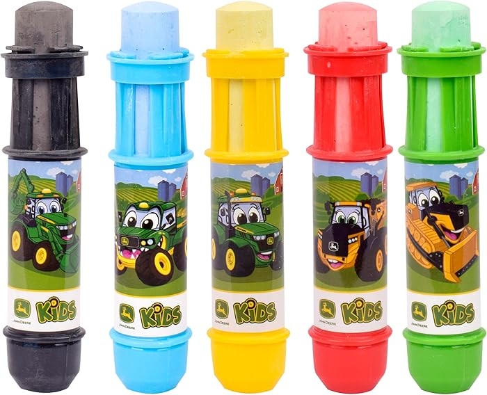 John Deere Chalk Holders - Washable Sidewalk Art| 5 Holders | 5 Jumbo Colored Chalk | Indoor and ... | Amazon (US)
