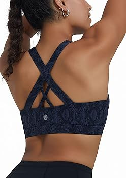 RUNNING GIRL Sports Bra for Women, Criss-Cross Back Padded Strappy Sports Bras Medium Support Yog... | Amazon (US)