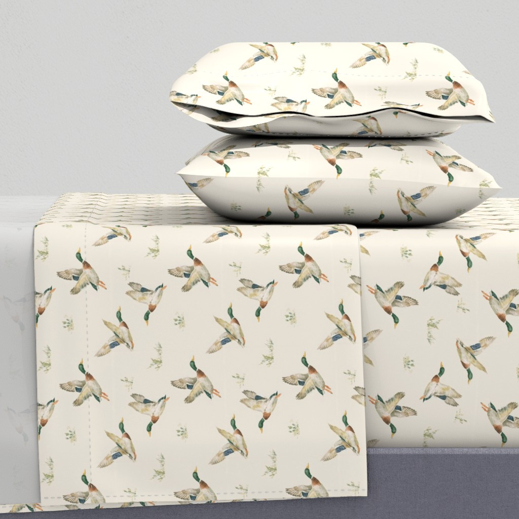 Flying Mallard Ducks Sheet Set | Spoonflower | Spoonflower