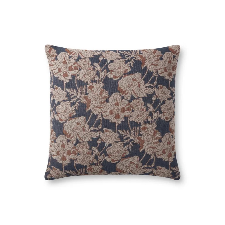 Chris Loves Julia x Loloi Matilda Navy / Clay 18'' x 18'' Decorative Pillow | Walmart (US)