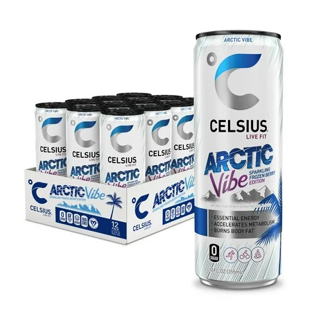 CELSIUS Sparkling Arctic Vibe, Functional Energy Drink 12 fl oz (Pack of 12) | Walmart (US)