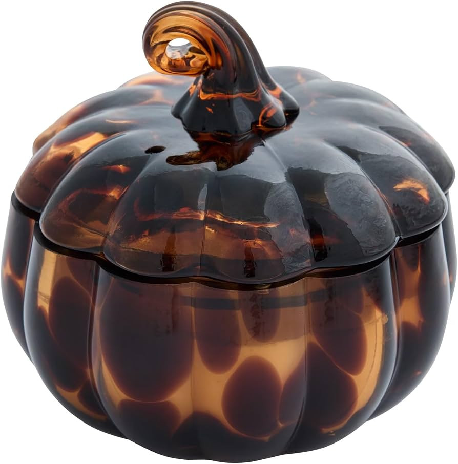 3-Wick Tortoiseshell Glass Pumpkin Jar Candle, Fall Decor Halloween\uff0c18oz-B | Amazon (US)